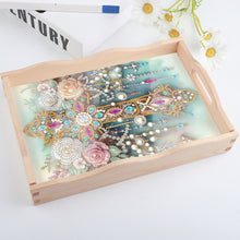 Load image into Gallery viewer, Wooden Cross Diamond Painting Tray Handicraft with Handles for Desk Coffee Table