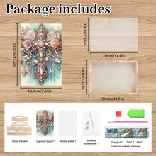 Load image into Gallery viewer, Wooden Cross Diamond Painting Tray Handicraft with Handles for Desk Coffee Table