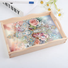 Load image into Gallery viewer, Wooden Cross Diamond Painting Tray Handicraft with Handles for Desk Coffee Table
