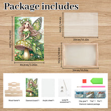 Load image into Gallery viewer, Wooden Fairy Girl 5D Diamond Painting Tray Art Craft with Handles for Home Decor