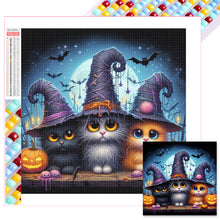 Load image into Gallery viewer, Diamond Painting - Full Square - Three kittens for Halloween (30*30CM)