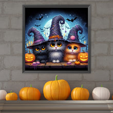 Load image into Gallery viewer, Diamond Painting - Full Square - Three kittens for Halloween (30*30CM)