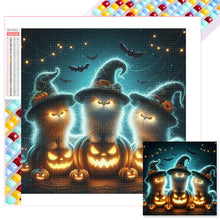 Load image into Gallery viewer, Diamond Painting - Full Square - Three kittens for Halloween (30*30CM)