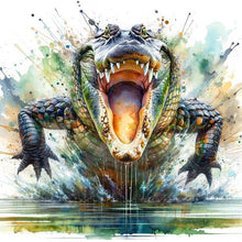 Load image into Gallery viewer, Diamond Painting - Full Round - Roaring crocodile (40*40CM)