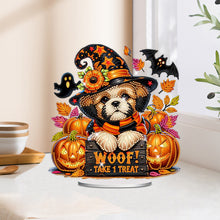 Load image into Gallery viewer, Acrylic Special Shape Halloween Pumpkin Table Top Diamond Painting Ornament Kits