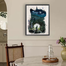 Load image into Gallery viewer, Diamond Painting - Full Round - Black cat silhouette (30*40CM)