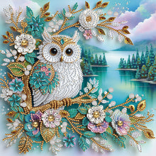 Load image into Gallery viewer, Diamond Painting - Partial Special Shaped - Flower owl (30*30CM)