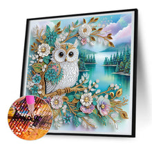 Load image into Gallery viewer, Diamond Painting - Partial Special Shaped - Flower owl (30*30CM)