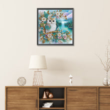 Load image into Gallery viewer, Diamond Painting - Partial Special Shaped - Flower owl (30*30CM)
