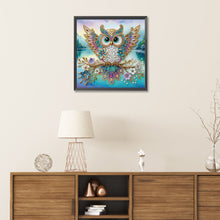 Load image into Gallery viewer, Diamond Painting - Partial Special Shaped - Flower owl (30*30CM)