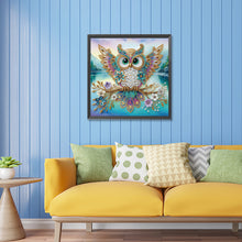 Load image into Gallery viewer, Diamond Painting - Partial Special Shaped - Flower owl (30*30CM)