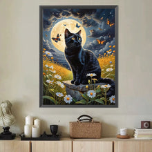 Load image into Gallery viewer, Diamond Painting - Full Round - Moon black cat (40*50CM)