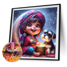 Load image into Gallery viewer, AB Diamond Painting - Full Round - Little girl with pet (40*40CM)