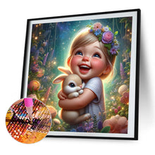 Load image into Gallery viewer, AB Diamond Painting - Full Round - Little girl with pet (40*40CM)
