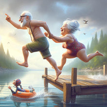 Load image into Gallery viewer, AB Diamond Painting - Full Round - Old age life (40*40CM)