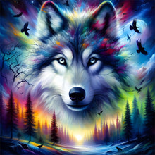 Load image into Gallery viewer, Diamond Painting - Full Round - Dark night wolf (30*30CM)
