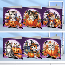 Load image into Gallery viewer, 6Pcs Halloween Cat Diamond Daily Wish Card Owl for Adults Holiday Friends Family