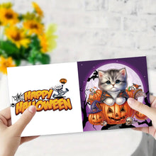 Load image into Gallery viewer, 6Pcs Halloween Cat Diamond Daily Wish Card Owl for Adults Holiday Friends Family
