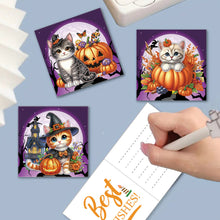 Load image into Gallery viewer, 6Pcs Halloween Cat Diamond Daily Wish Card Owl for Adults Holiday Friends Family