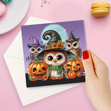 Load image into Gallery viewer, 6Pcs Halloween Cat Diamond Daily Wish Card Owl for Adults Holiday Friends Family