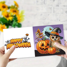 Load image into Gallery viewer, 6Pcs Halloween Cat Diamond Daily Wish Card Owl for Adults Holiday Friends Family