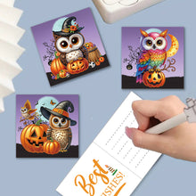 Load image into Gallery viewer, 6Pcs Halloween Cat Diamond Daily Wish Card Owl for Adults Holiday Friends Family