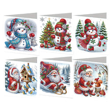 Load image into Gallery viewer, 6Pcs Christmas Christmas Gifts DIY Diamond Painting Card Diamond Daily Wish Card