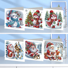 Load image into Gallery viewer, 6Pcs Christmas Christmas Gifts DIY Diamond Painting Card Diamond Daily Wish Card