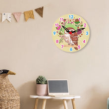Load image into Gallery viewer, Wooden Diamond Painting Clock Animals Diamond Art Clock Pendants Kit for Desktop