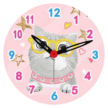 Load image into Gallery viewer, Wooden Diamond Painting Clock Animals Diamond Art Clock Pendants Kit for Desktop