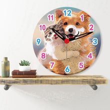 Load image into Gallery viewer, Wooden Diamond Painting Clock Animals Diamond Art Clock Pendants Kit for Desktop