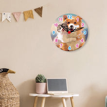Load image into Gallery viewer, Wooden Diamond Painting Clock Animals Diamond Art Clock Pendants Kit for Desktop