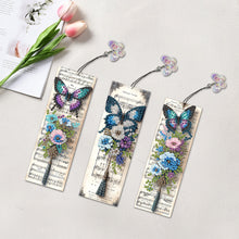 Load image into Gallery viewer, 3Pcs Special Shape Butterfly And Flowers Diamond Painting Bookmark for Bookworms