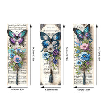 Load image into Gallery viewer, 3Pcs Special Shape Butterfly And Flowers Diamond Painting Bookmark for Bookworms