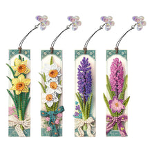 Load image into Gallery viewer, 4Pcs Special Shape Bouquet Diamond Painting Bookmark Art Project for Book Lovers