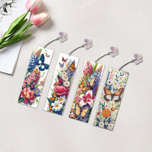 Load image into Gallery viewer, 4Pcs Special Shape Butterfly Flower Diamond Painting Bookmark Art Projects