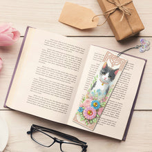 Load image into Gallery viewer, 3Pcs Special Shape Cat Flower Diamond Painting Bookmark for Book Lovers