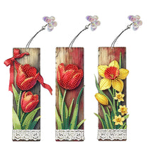 Load image into Gallery viewer, 3Pcs Special Shape Tulip Lily Diamond Painting Bookmark for Book Lovers