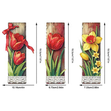 Load image into Gallery viewer, 3Pcs Special Shape Tulip Lily Diamond Painting Bookmark for Book Lovers