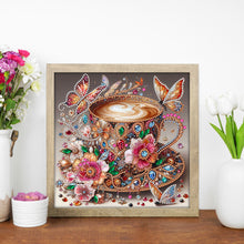 Load image into Gallery viewer, Diamond Painting - Partial Special Shaped - Gorgeous butterfly coffee (30*30CM)