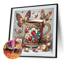 Load image into Gallery viewer, Diamond Painting - Partial Special Shaped - Gorgeous butterfly coffee (30*30CM)