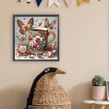 Load image into Gallery viewer, Diamond Painting - Partial Special Shaped - Gorgeous butterfly coffee (30*30CM)