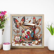 Load image into Gallery viewer, Diamond Painting - Partial Special Shaped - Gorgeous butterfly coffee (30*30CM)