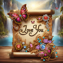 Load image into Gallery viewer, Diamond Painting - Partial Special Shaped - Gorgeous butterfly scroll (30*30CM)