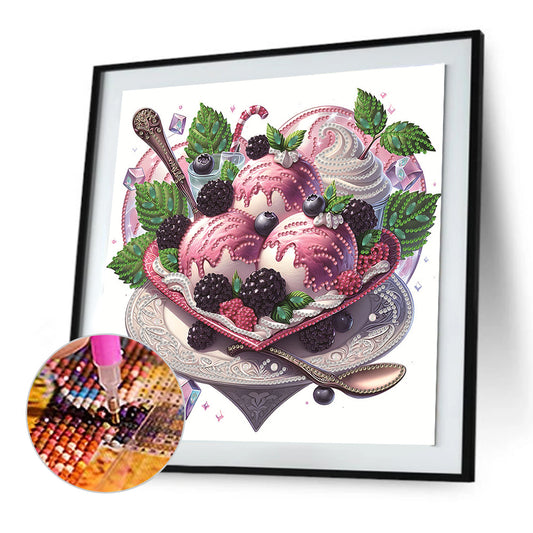 Diamond Painting - Partial Special Shaped - Dessert ice cream (30*30CM)