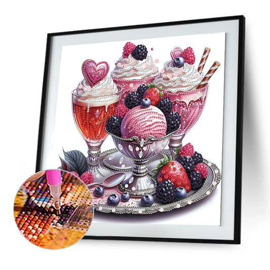 Diamond Painting - Partial Special Shaped - Dessert ice cream (30*30CM)
