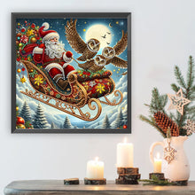 Load image into Gallery viewer, Diamond Painting - Partial Special Shaped - Santa Claus owl (30*30CM)