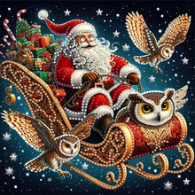 Load image into Gallery viewer, Diamond Painting - Partial Special Shaped - Santa Claus owl (30*30CM)