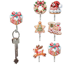 Load image into Gallery viewer, 6Pcs Acrylic Christmas Donuts Diamond Art Craft Wall Hooks Gift DIY Crafts Decor