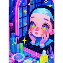 Load image into Gallery viewer, Diamond Painting - Full Round - Girl looking in the mirror (40*55CM)